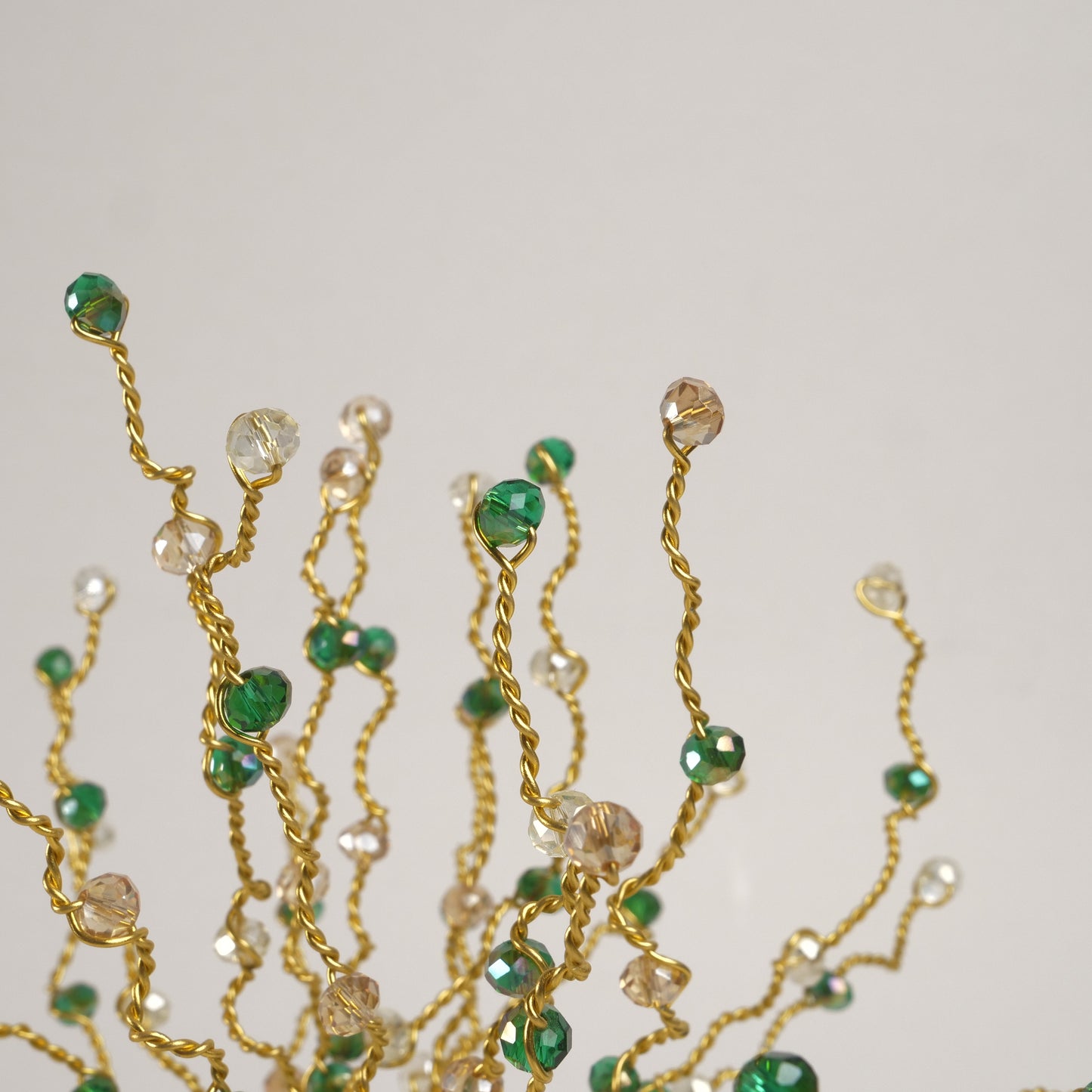 Peridot Bloom Wire Tree Sculpture