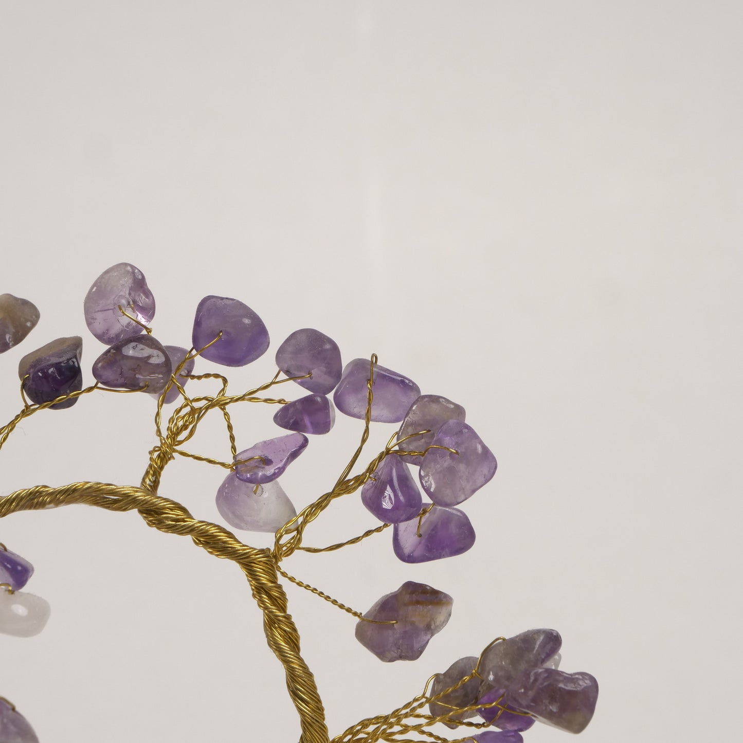 Sculpture « Arbre de Vie » en forme de cœur d'améthyste