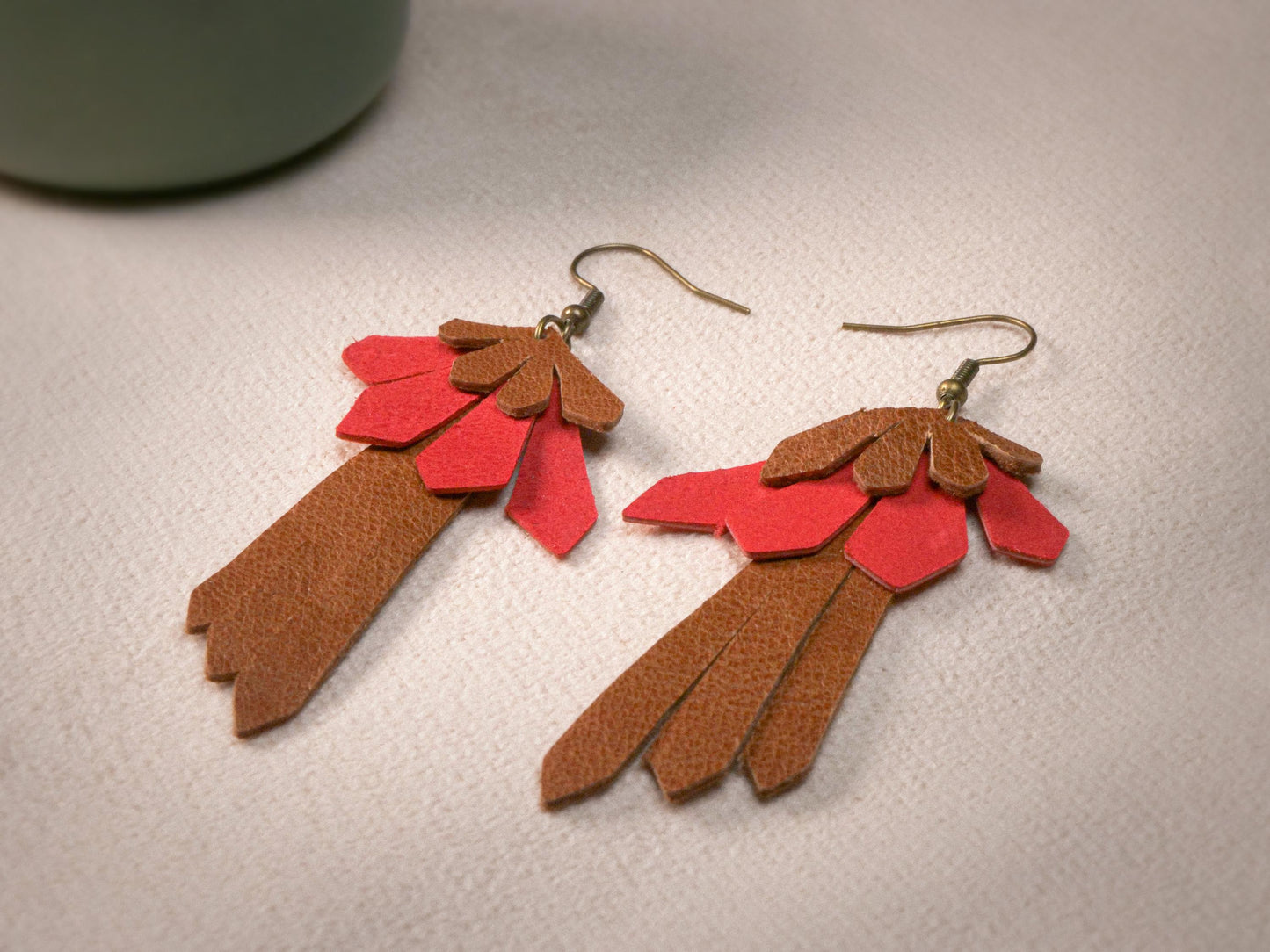 Boucles d'oreilles en cuir bohème N°1