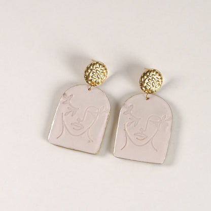 Sculpted Sage White Muse Drop Earrings