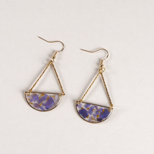 Amethyst Resin Geo Drop Earrings
