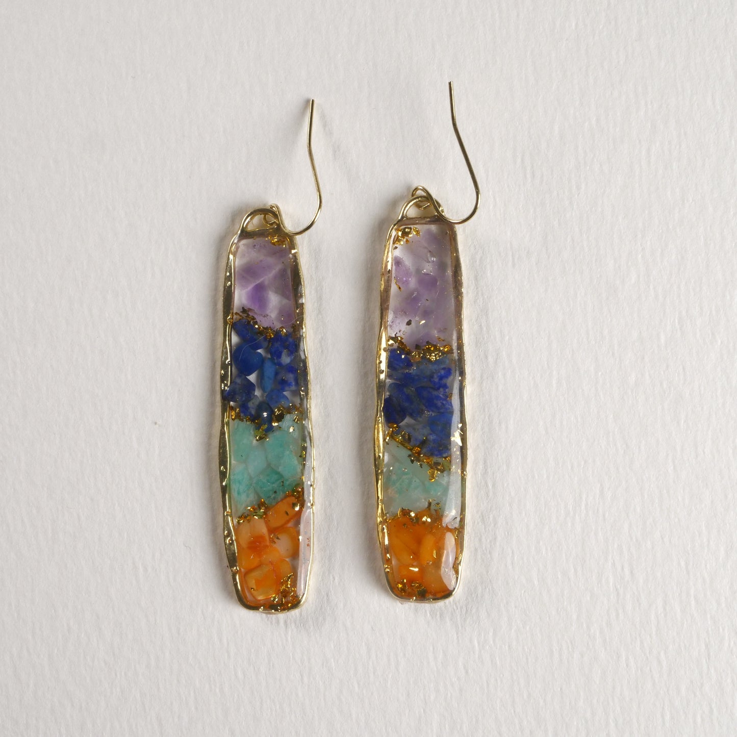 Boucles d'oreilles pendantes en pierres Bohême