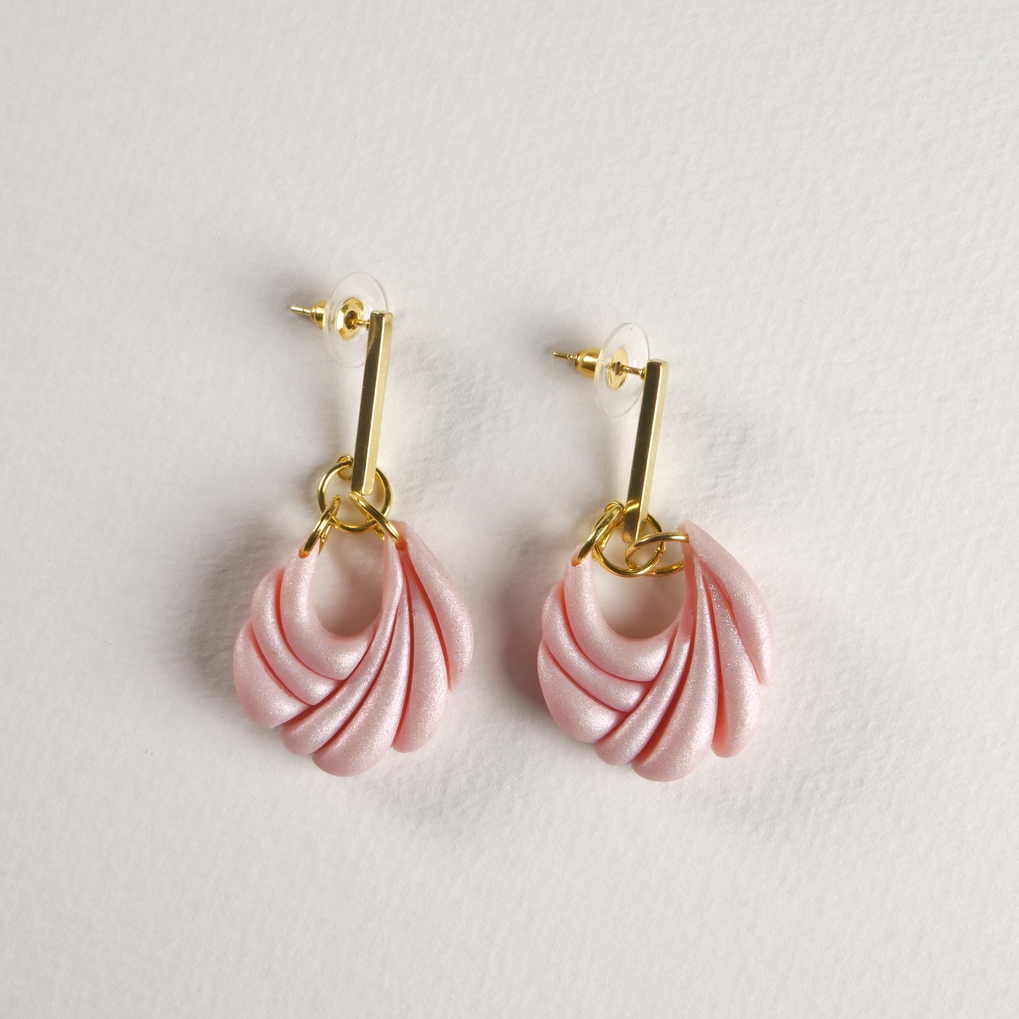 Sculpted Iridescent Fan Drop Earrings