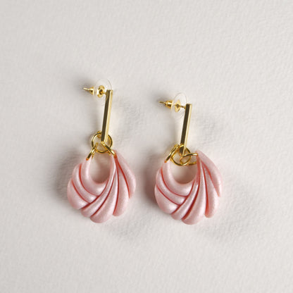 Sculpted Iridescent Fan Drop Earrings