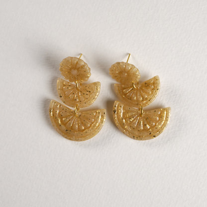 Gilded Citrus Resin Drop Earrings
