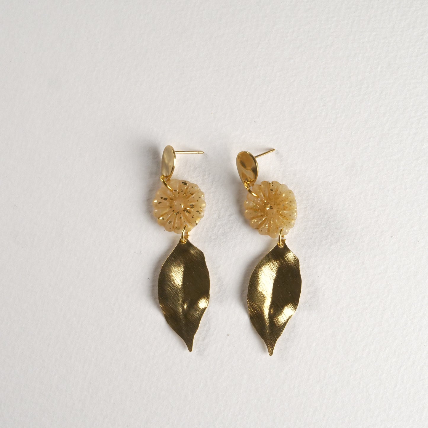 Sculpted Autumn Leaf Drop Earrings