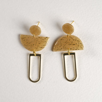 Boucles d'oreilles pendantes géométriques sculptées N°2