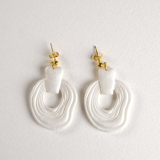 Sculpted Daisy Disc Drop Earrings