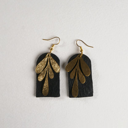 Boucles d'oreilles pendantes, Arche, Noir  