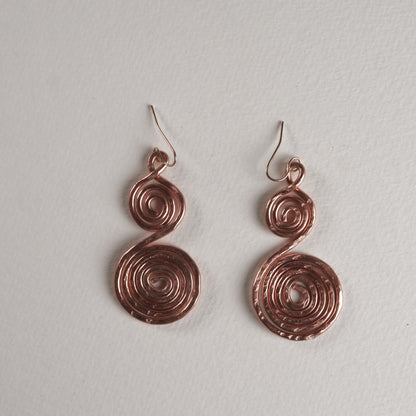 Boucles d'oreilles pendantes spirales N°2