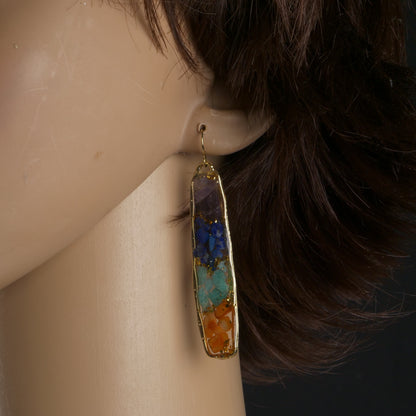 Boucles d'oreilles pendantes en pierres Bohême