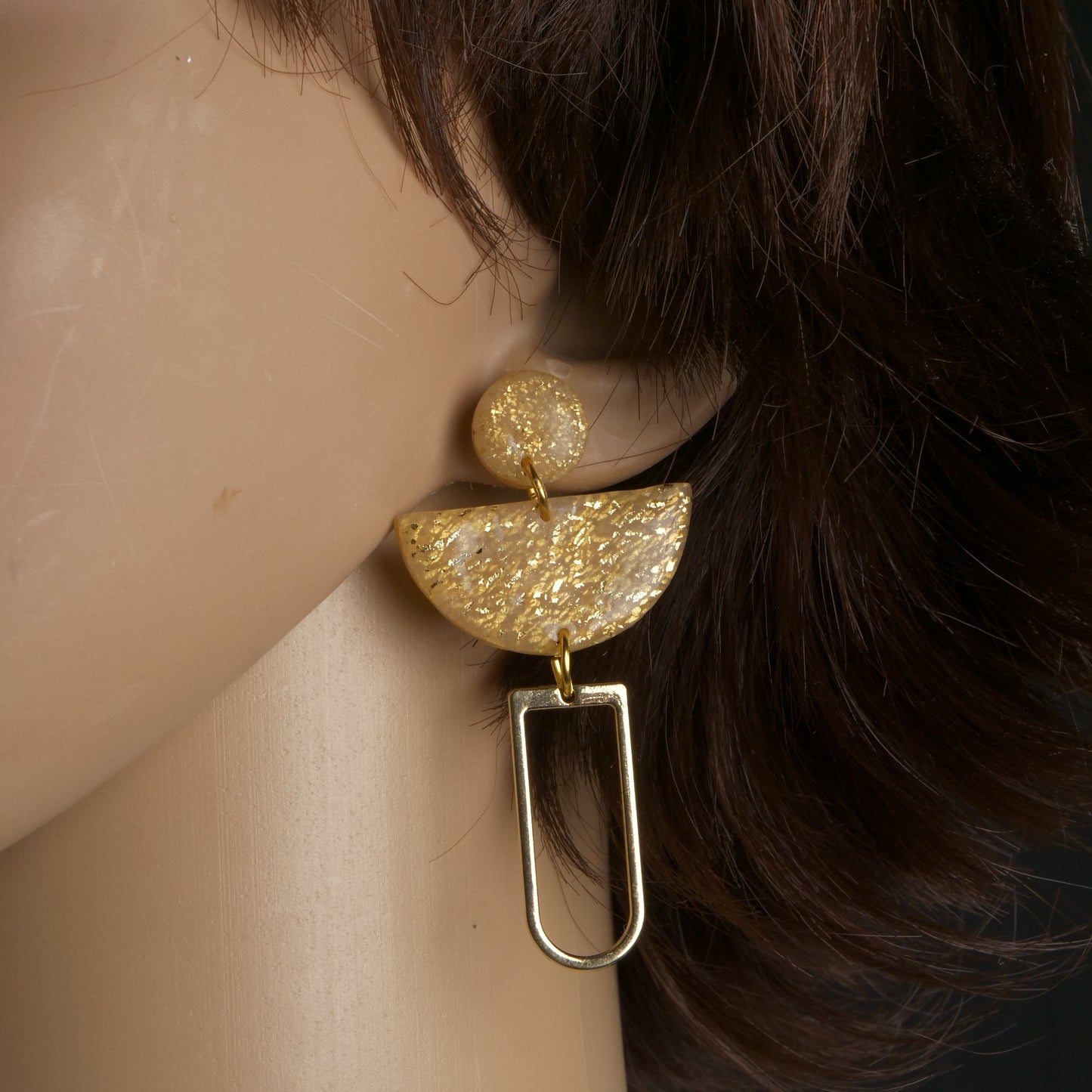 Boucles d'oreilles pendantes géométriques sculptées N°2