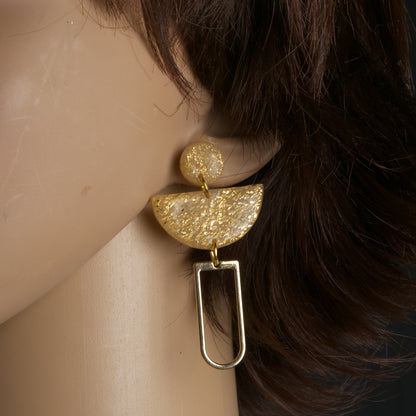 Boucles d'oreilles pendantes géométriques sculptées N°2