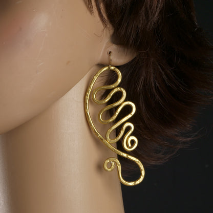 Boucles d'oreilles à motif vague abstraite