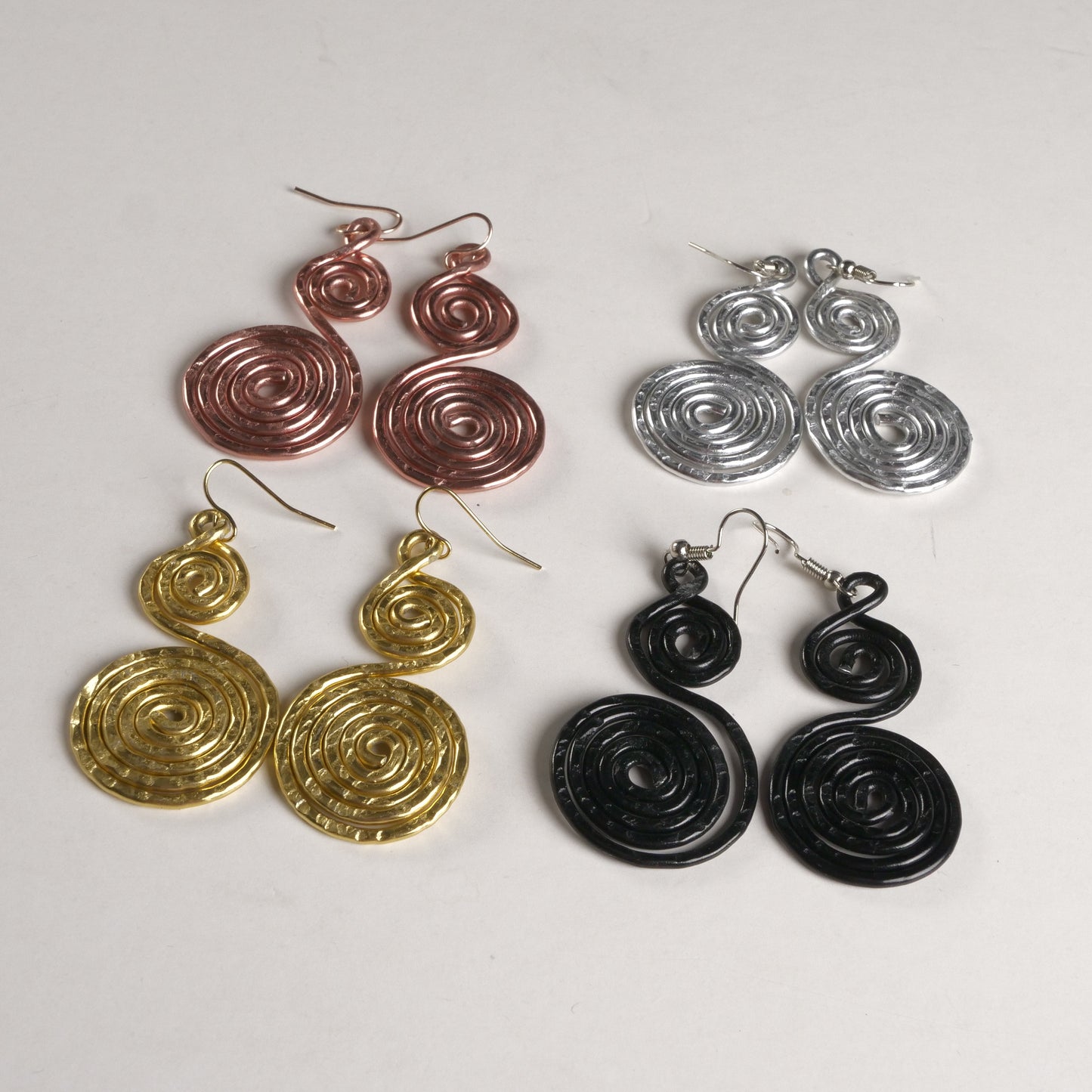 Boucles d'oreilles pendantes spirales N°2