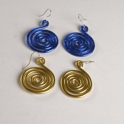Boucles d'oreilles pendantes spirales N°1