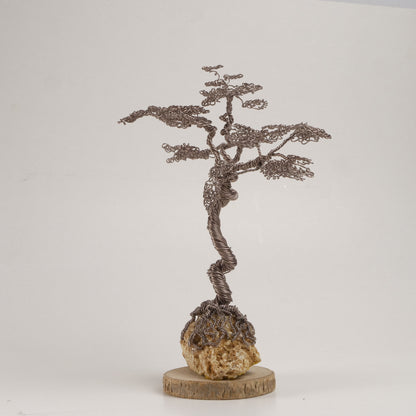 Rustic Silver Wire Tree Sculpture