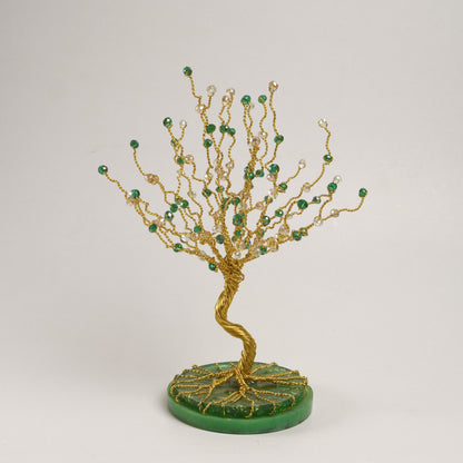 Peridot Bloom Wire Tree Sculpture