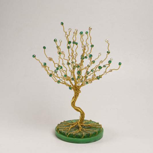 Peridot Bloom Wire Tree Sculpture