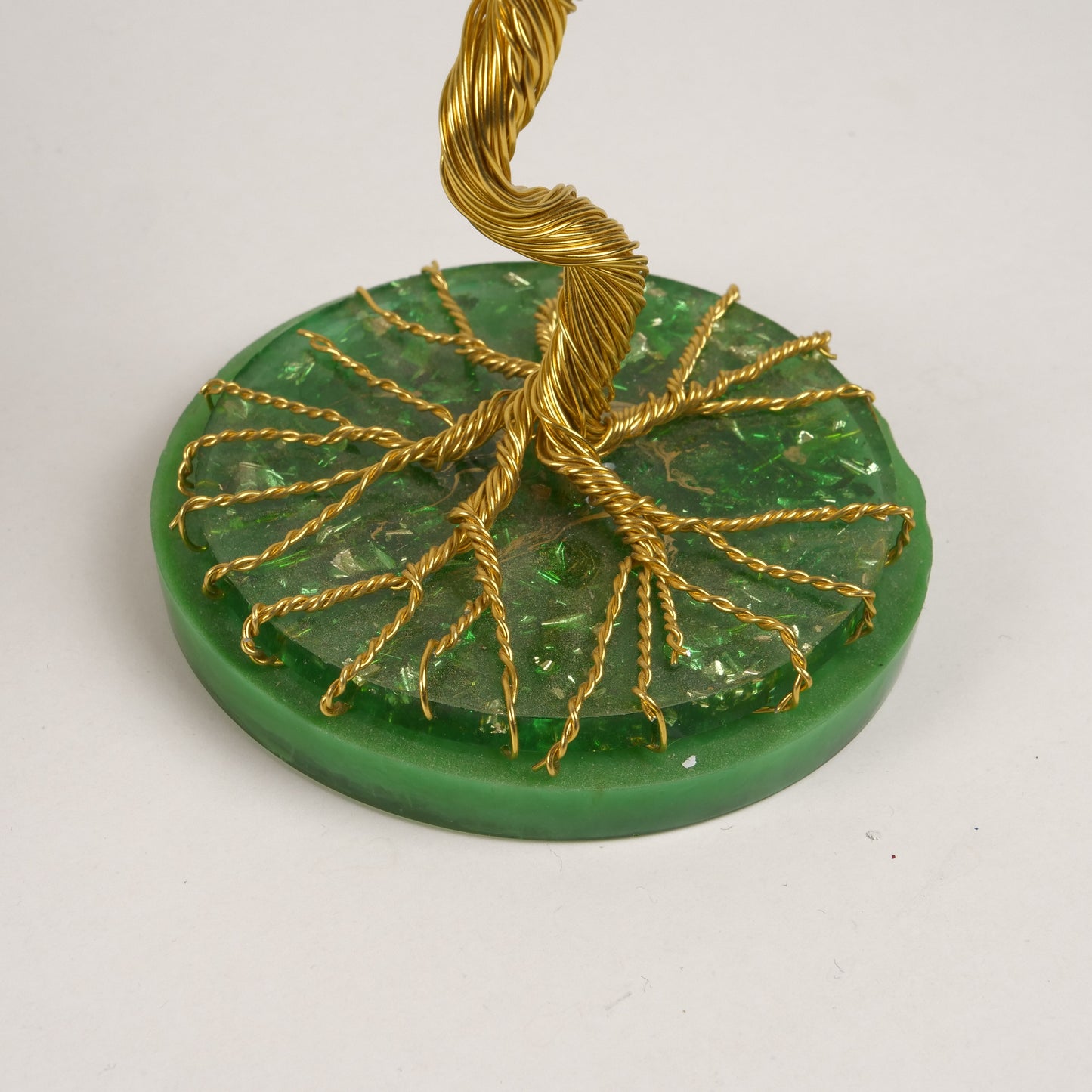 Peridot Bloom Wire Tree Sculpture