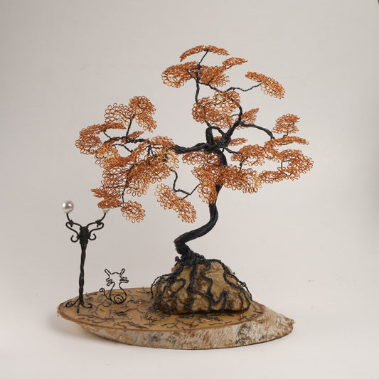Copper Autumnal Bonsai Wire Art