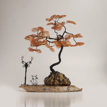 Copper Autumnal Bonsai Wire Art