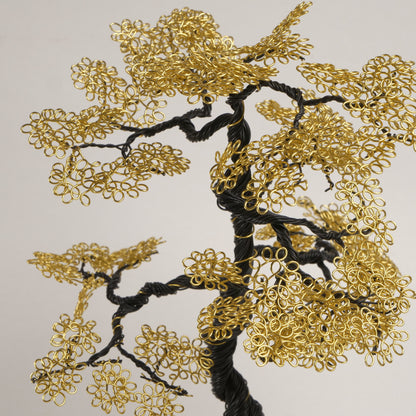 Arbre d'art en doré Bonsaï