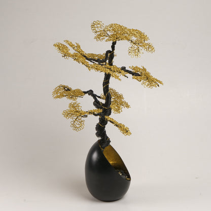 Arbre d'art en doré Bonsaï