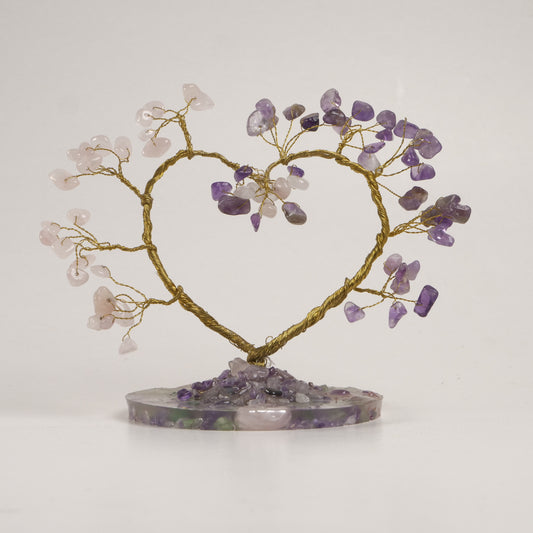 Amethyst Heart 'Tree of Life' Sculpture