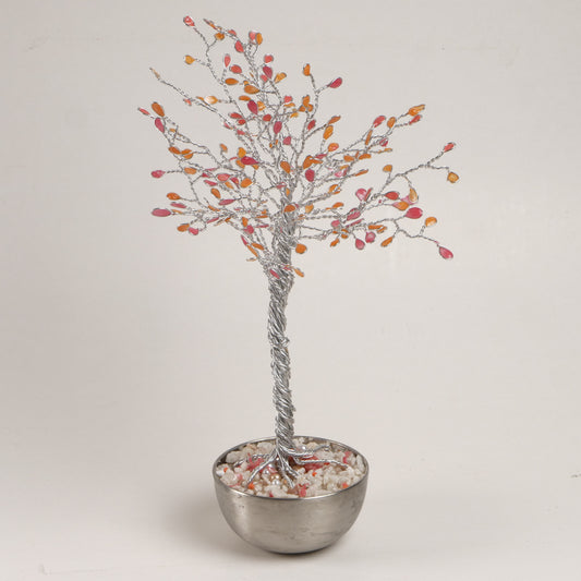 Minimalist Silver Blossom Wire Tree