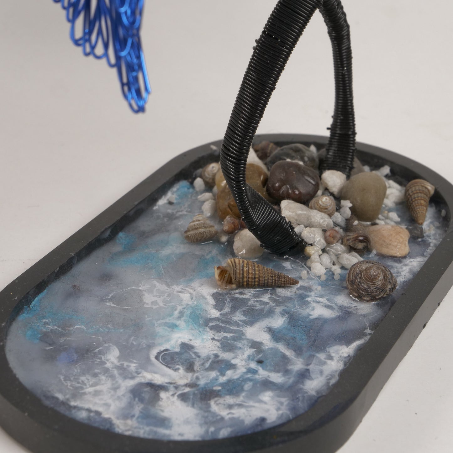 Ocean Blue Coastal Palm Sculpture