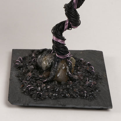 Arbre en fil de fer Sakura rose poudré