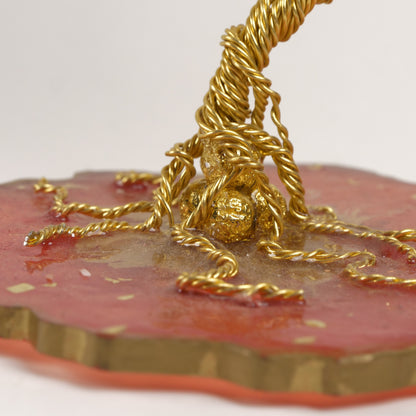 Arbre en fil de fer doré