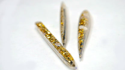 Resin Pen with golden leaf