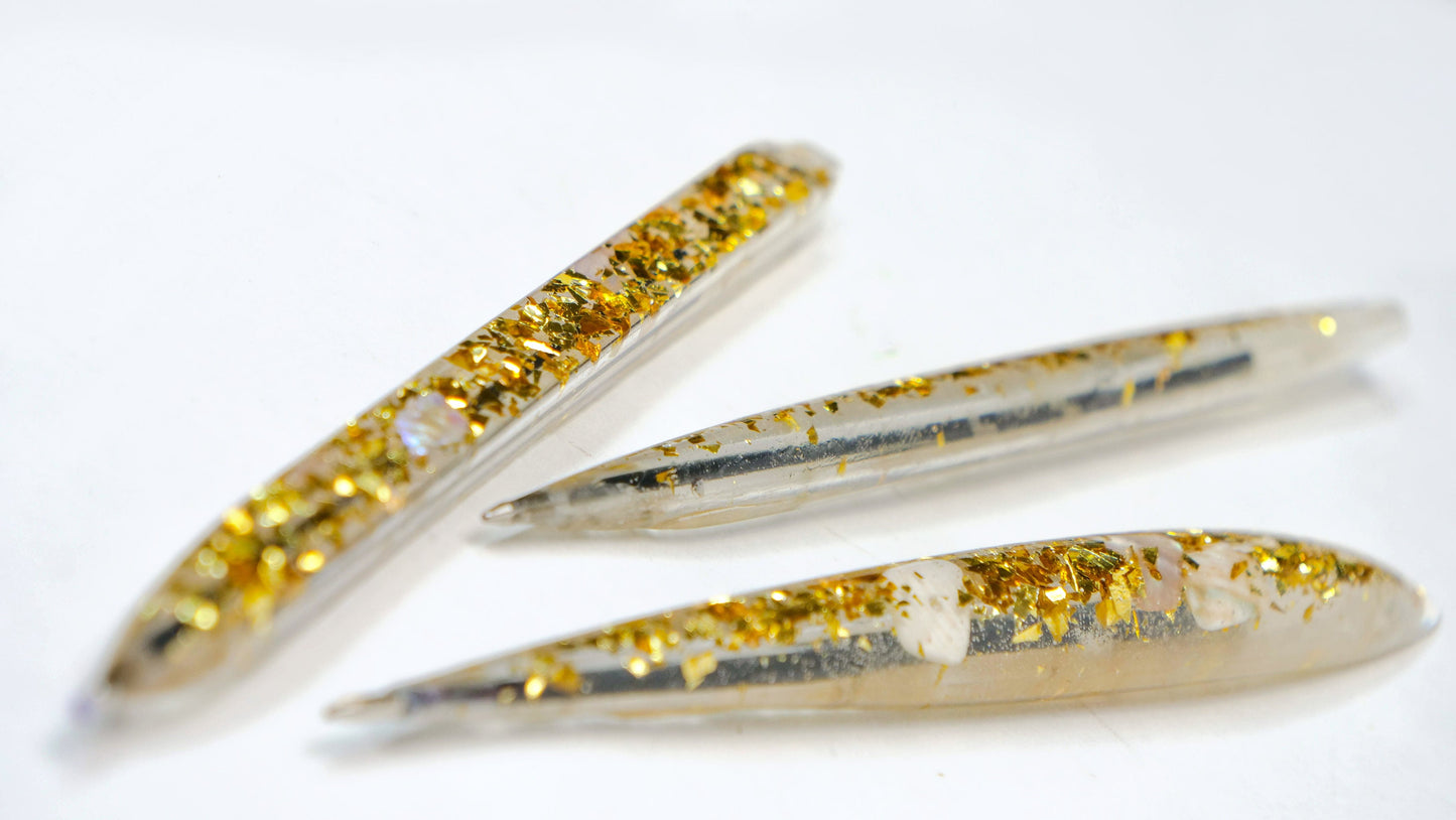 Resin Pen with golden leaf