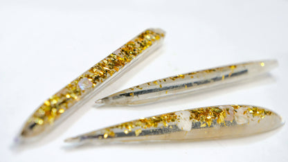 Resin Pen with golden leaf