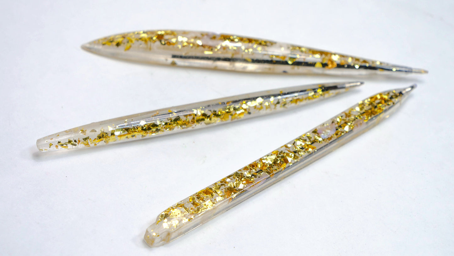 Resin Pen with golden leaf