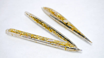 Resin Pen with golden leaf