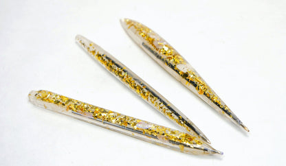Resin Pen with golden leaf