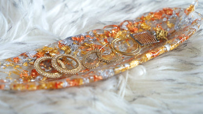 Bol décoratif en résine à plumes