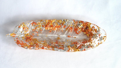 Bol décoratif en résine à plumes