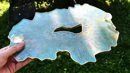 Turquoise Geode Transparent Serving Tray