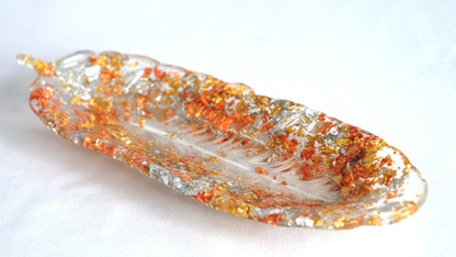 Bol décoratif en résine à plumes