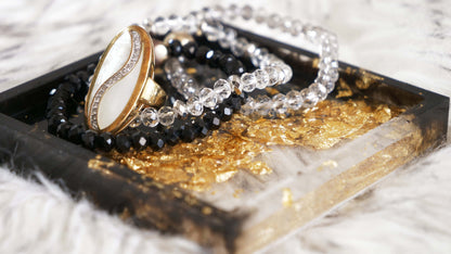 Plateaux à bibelots hexagonaux et carrés