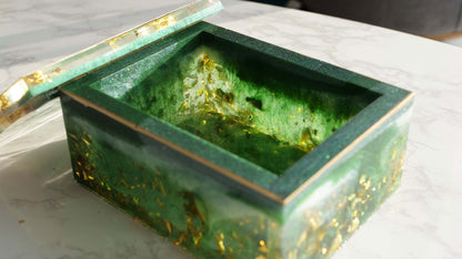 Élégante boîte à mouchoirs en résine, couleur émeraude