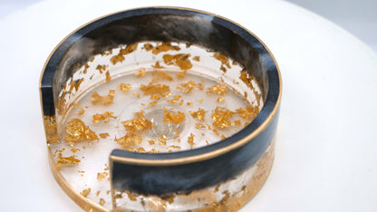 Irregular Clear Resin Coaster Set (4) with Gold Leaf
