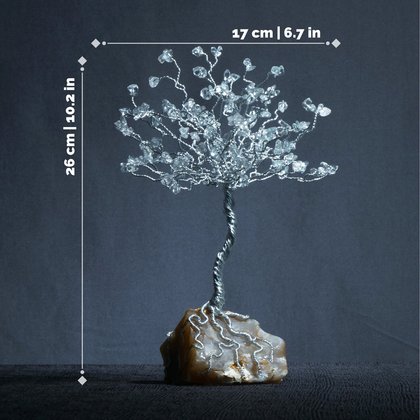 Sculpture d'arbre en fil de cristal