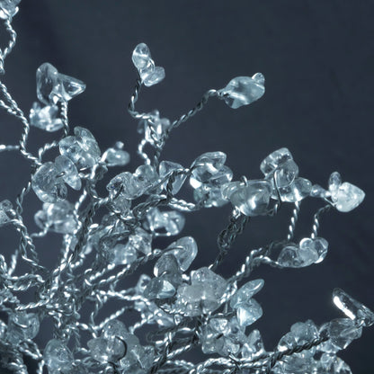 Sculpture d'arbre en fil de cristal