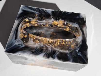 Élégante boîte à mouchoirs en résine, marbre