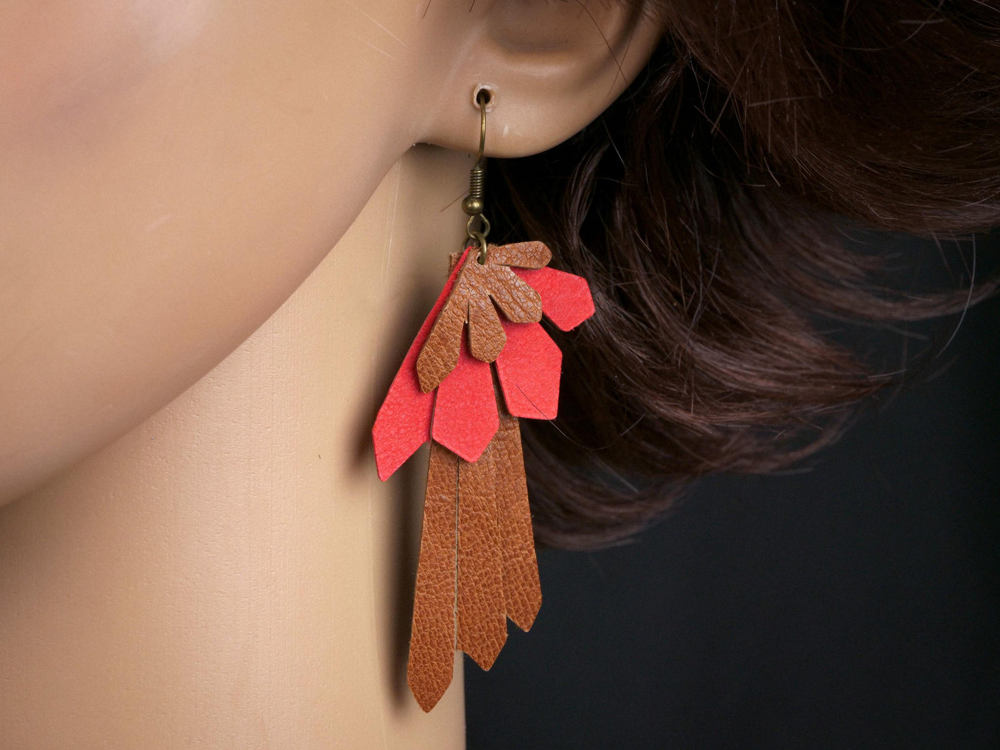 Boucles d'oreilles en cuir bohème N°1